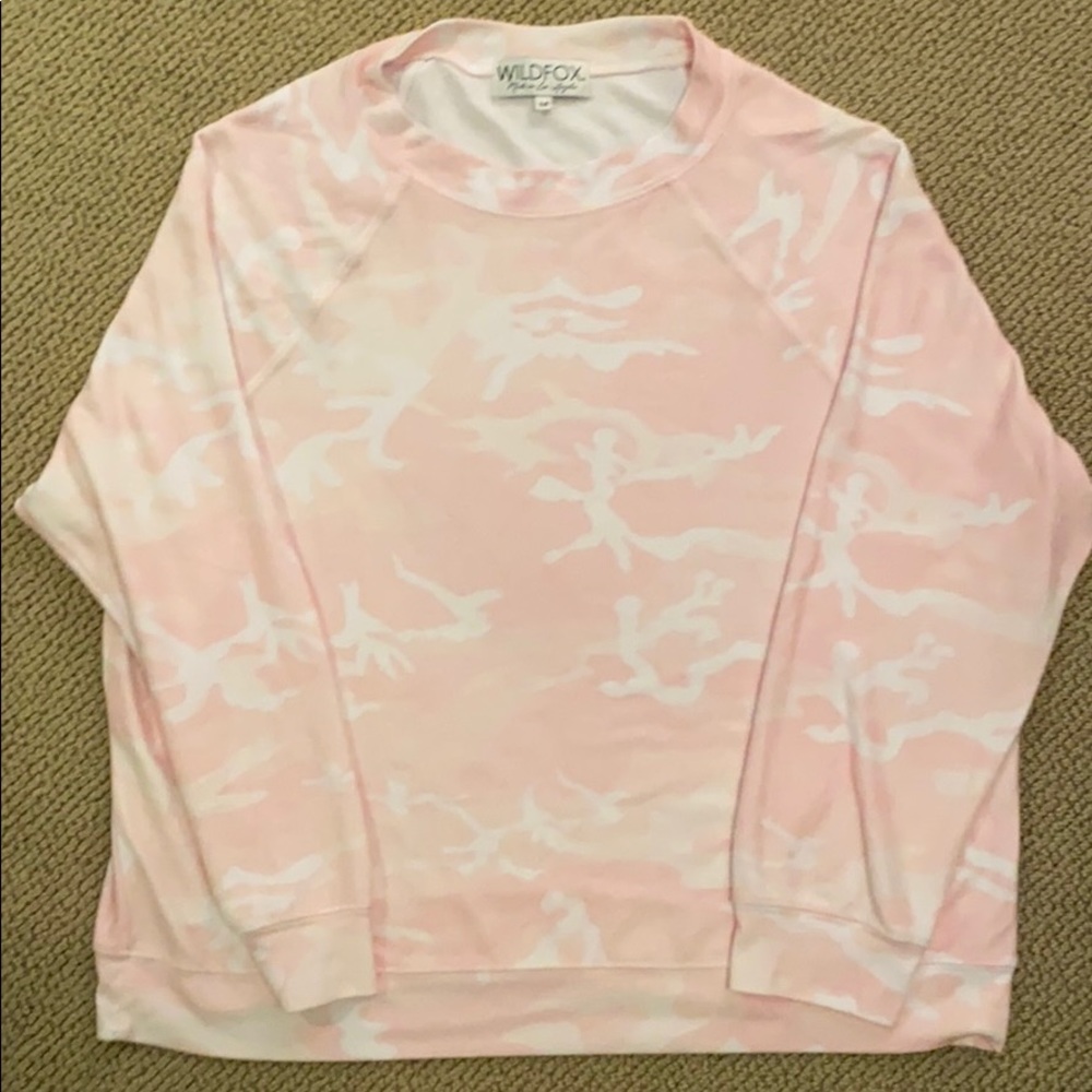 Wildfox  pink camo sweatshirt